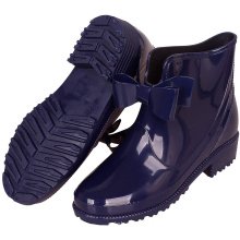 Girl's Blue Color Waterproof Rubber Bow Rain Boots Anti Slip Garden Shoes